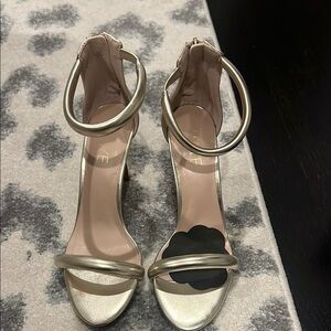 RAYE Gold Heels Elegant High Heel Sandals size 6.5